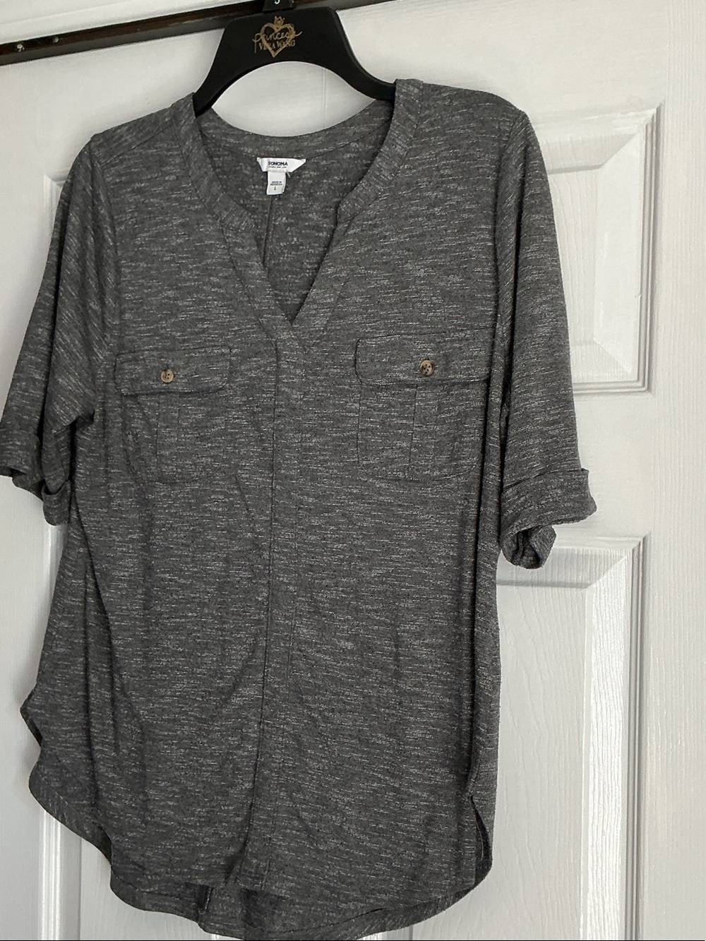 Sonoma Heather Gray Knit Top